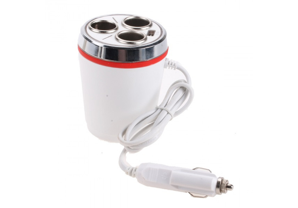 Разветв.прикур.WSC-25,3разъема+2USB 2.4A, 100Вт, шнур WALKER
