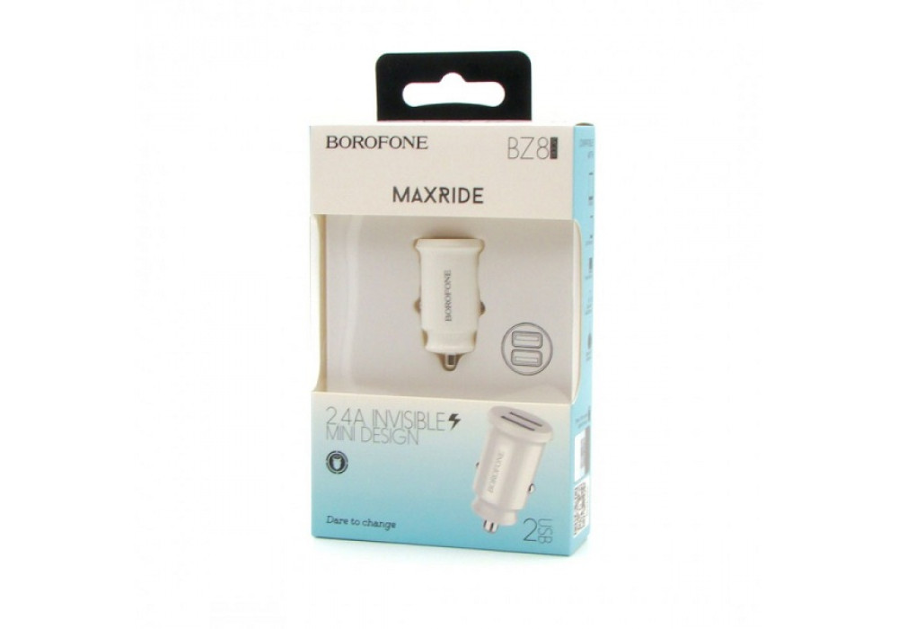 АЗУ 2USB 2.4A,Borofone, BZ8,MaxRideDual, белый